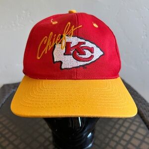 Vintage 90's Team NFL Kansas City Chiefs Adjustable Snapback Hat Arrowhead OS
